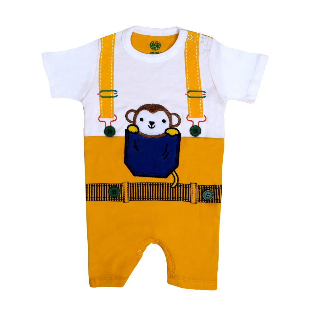 Monkey Fashion Romper For Boys - Yellow (IS-18)